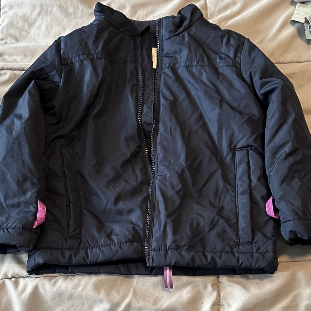 Cat & Jack Dark Blue Puffer with Pink Highlights
